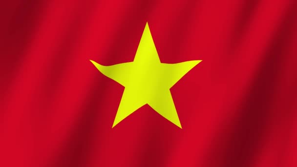 Flaga Wietnamu Flaga Wietnamu Materiał Wideo Machanie Wietrze — Wideo stockowe