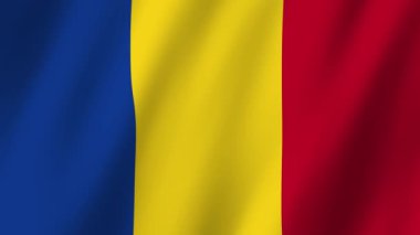 Romanya Bayrağı. Romanya bayrağı rüzgarda dalgalanan video görüntüsü. 