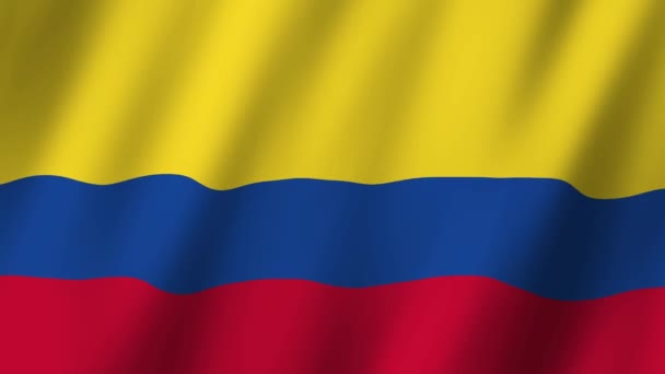 哥伦比亚国旗 哥伦比亚国旗视频在风中飘扬 — 图库视频影像