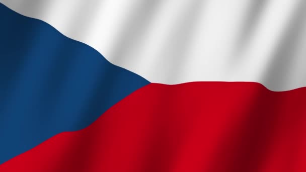 Bandera República Checa Bandera República Checa Vídeo Ondeando Viento — Vídeo de stock