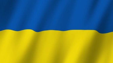 Ukrayna Bayrağı. Rüzgarda dalgalanan Ukrayna görüntülerinin bayrağı. 