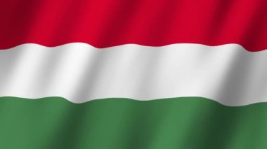 Macaristan Bayrağı. Rüzgarda sallanan Macaristan görüntülerinin bayrağı. 