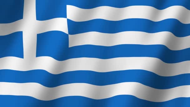 Řecká Vlajka Vlajka Řecka Záběry Video Vlnění Větru — Stock video
