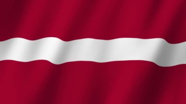 Letonya Bayrağı. Letonya bayrakları rüzgarda dalgalanan video görüntüleri. 