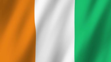 Fildişi Sahil Bayrağı. Fildişi Sahilinin bayrağı rüzgarda dalgalanan video görüntüsü. 