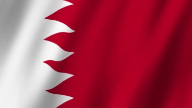 Bahreyn Bayrağı. Rüzgarda dalgalanan Bahreyn görüntülerinin bayrağı. 