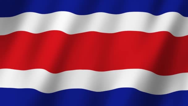 Kosta Rika Bayrağı Kosta Rika Nın Bayrağı Rüzgarda Sallanan Video — Stok video