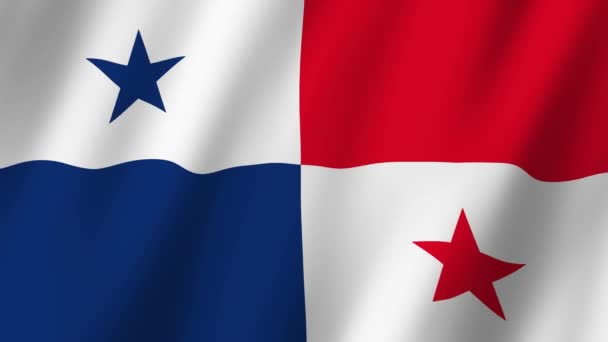Flaga Panamy Flaga Panama Materiał Wideo Machanie Wietrze — Wideo stockowe
