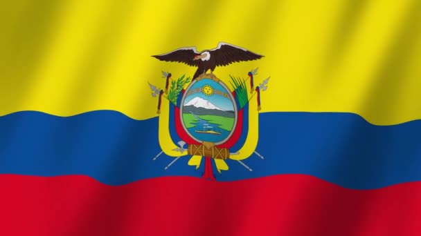 厄瓜多尔国旗 厄瓜多尔国旗视频在风中飘扬 — 图库视频影像