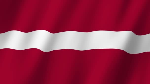 Bandera Letonia Bandera Letonia Video Ondeando Con Viento — Vídeos de Stock