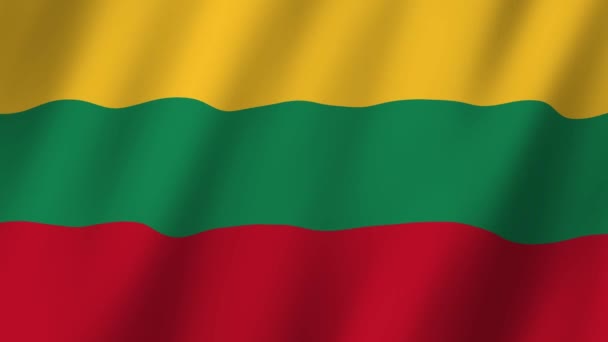 Litauens Flagga Litauens Flagga Video Vinkar Vinden — Stockvideo