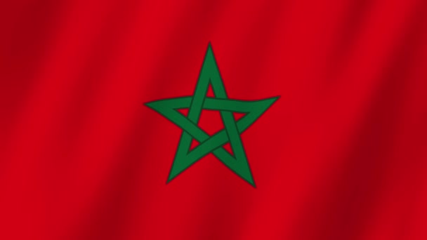 モロッコの国旗 モロッコの旗 風で波動するビデオ — ストック動画