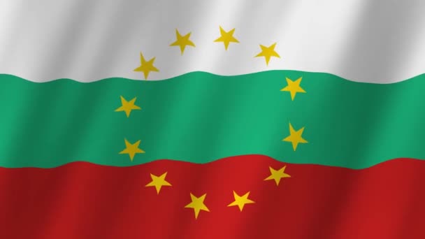 불가리아 국기와 비디오 불가리아와 연합의 비디오 비디오 바람에 흔들의 불가리아와 — 비디오
