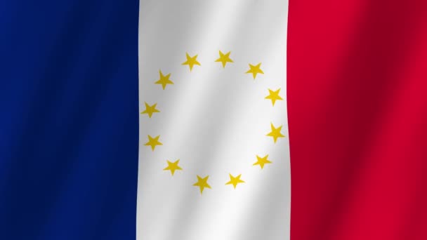 Bandera Francia Bandera Video Banderas Francia Unión Europea Imágenes Vídeo — Vídeos de Stock