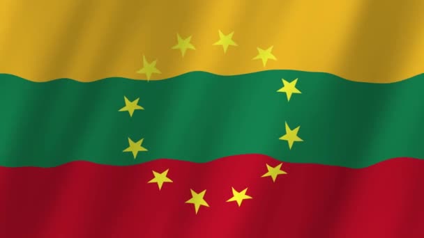 Λιθουανία Σημαία Και Σημαία Βίντεο Σημαίες Της Λιθουανίας Και Βίντεο — Αρχείο Βίντεο
