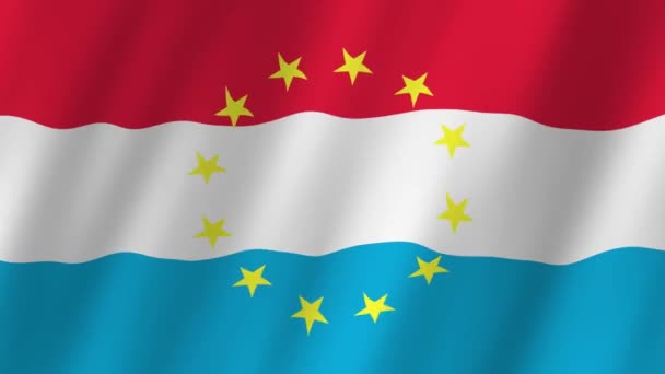 Bandeira Luxemburgo Bandeira Vídeo Bandeiras Luxemburgo Vídeo União Europeia Acenando — Vídeo de Stock