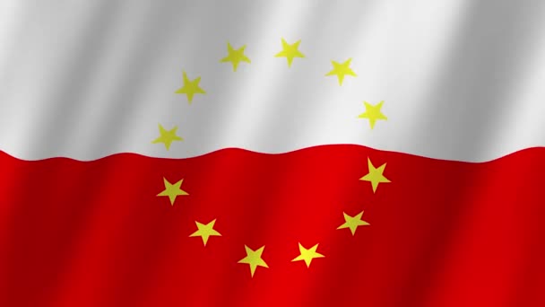 Bandera Polonia Bandera Video Banderas Polonia Unión Europea Vídeo Ondeando — Vídeo de stock