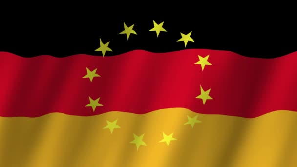 Σημαία Γερμανίας Και Σημαία Βίντεο Σημαίες Της Γερμανίας Και Βίντεο — Αρχείο Βίντεο