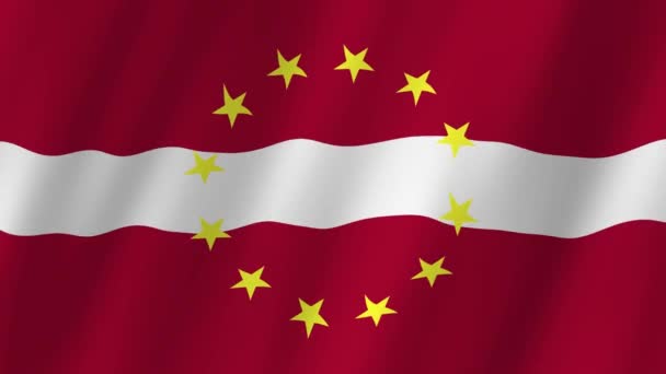 Lettország Flag Flag Videó Zászló Lettország Európai Unió Videó Hullámzó — Stock videók