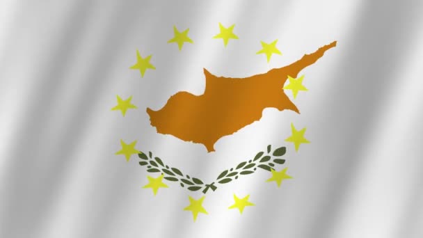 Bandeira Chipre Bandeira Vídeo Bandeiras Chipre Vídeo União Europeia Acenando — Vídeo de Stock