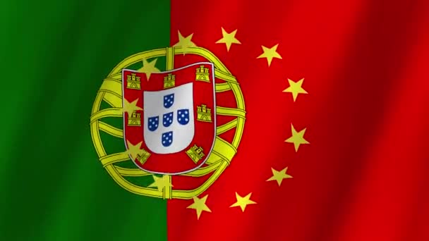 Прапор Португалії Прапор Video Прапори Португалії Європейського Союзу Знімають Відео — стокове відео
