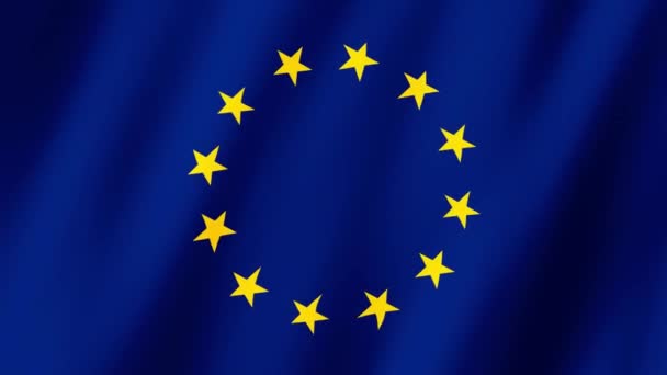 European Union Flag Flag Europe Union Footage Video Waving Wind Royalty Free Stock Video