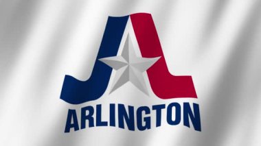 Arlington Bayrağı. Arlington, Teksas 'ın bayrağı rüzgarda sallanan video görüntüleri. Arlington 4K Canlandırması Bayrağı