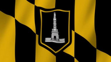 Baltimore Bayrağı. Baltimore bayrağı, Maryland 'de rüzgarda sallanan video görüntüleri. Baltimore 4K Animasyon Bayrağı