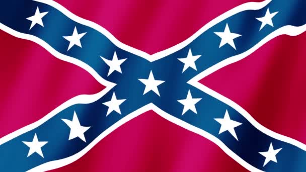 Flaga Konfederatów Stanów Zjednoczonych Ameryki Flaga Konfederackich Stanów Zjednoczonych Film — Wideo stockowe