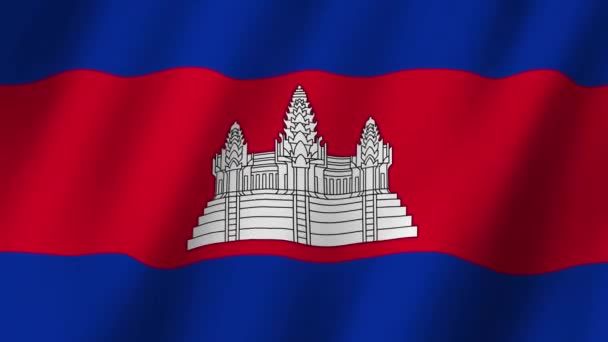 Flaga Kambodży Kambodża Filmik Flagą Machający Wietrze Kambodża Flaga Animacja — Wideo stockowe