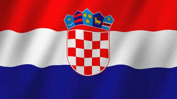 Croatia flag waving in the wind. Flag of Croatia images