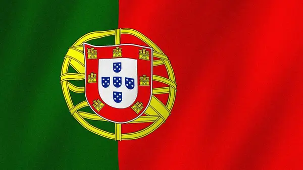 Portugal flag waving in the wind. Flag of Portugal images