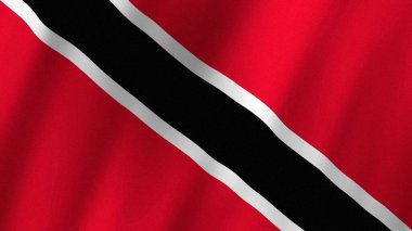 Trinidad ve Tobago bayrağı rüzgarda sallanıyor. Trinidad ve Tobago resimlerinin bayrağı