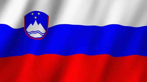 Slovenia flag waving in the wind. Flag of Slovenia images