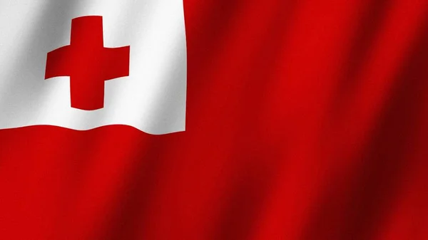 Tonga flag waving in the wind. Flag of Tonga images
