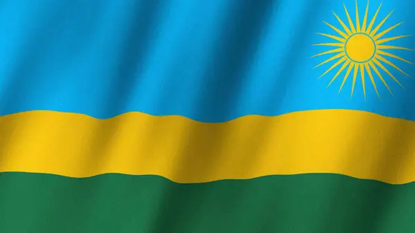 Rwanda flag waving in the wind. Flag of Rwanda images