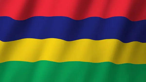 Mauritius flag waving in the wind. Flag of Mauritius images