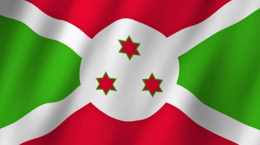 Burundi bayrağı rüzgarda sallanıyor. Burundi resimlerinin bayrağı