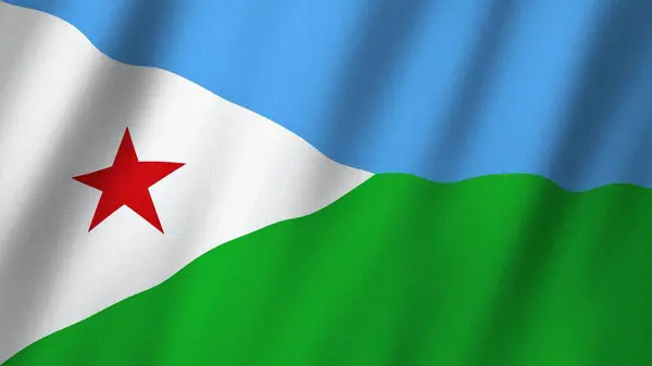 Djibouti flag waving in the wind. Flag of Djibouti images