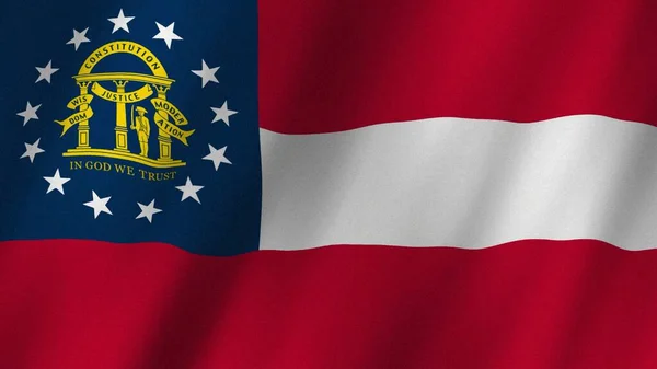 Georgia State flag waving in the wind, Flag of Georgia State images