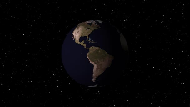 Obracanie Ziemi Kosmosu Animacja — Wideo stockowe