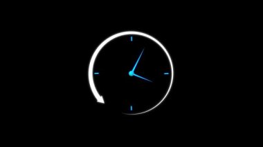 Saat tasarımı için saat simgesi izole edildi. Düz stil saat simgesi, siyah arkaplan zamanlayıcısı. İş saati.