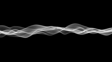 Soyut dijital parçacık dalgası ve ışık soyut arkaplan, animasyon siber veya teknoloji arka planı