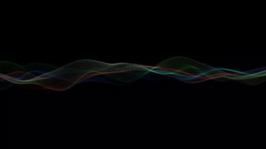 Soyut dijital parçacık dalgası ve ışık soyut arkaplan, animasyon siber veya teknoloji arka planı