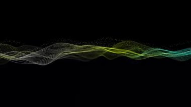 Soyut dijital parçacık dalgası ve ışık soyut arkaplan, animasyon siber veya teknoloji arka planı