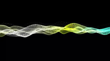 Soyut dijital parçacık dalgası ve ışık soyut arkaplan, animasyon siber veya teknoloji arka planı