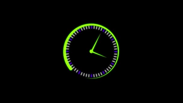 时钟隔离图标用于钟表设计 时钟图标为平面样式 定时器为黑色背景 商业监察 — 图库视频影像