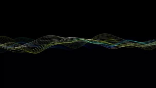 Abstraktní Digitální Částicové Vlny Světlo Abstraktní Pozadí Animace Kybernetické Nebo — Stock video