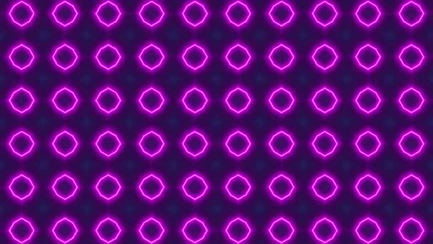 Mandala Kalejdoskop Neon Ljus Bakgrund — Stockvideo