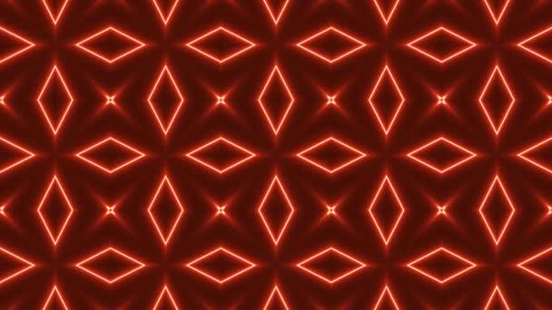Mandala Caleidoscopes Neon Lichte Achtergrond — Stockvideo